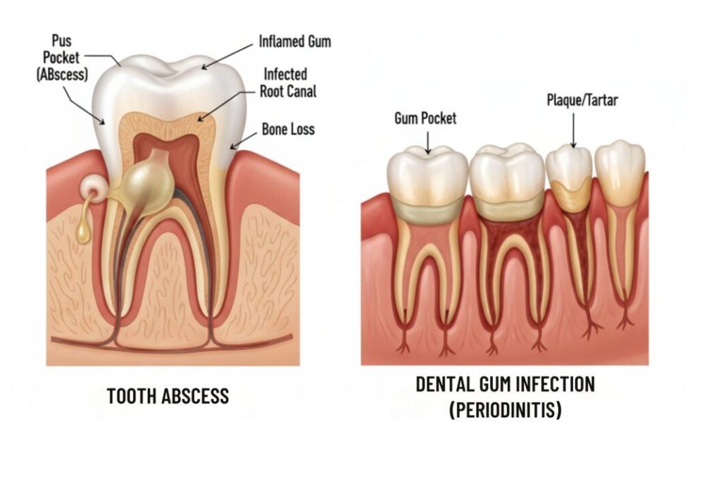 Gum infection or periodontal abscess